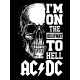 Шоппер AC DC ACDC асдс ас дс im on the highway to hell с принтом рок мерч эйсидиси rock music merch черный, стритстайл рокерская сумка для шопинга и покупок тканевая женская мужская андеграунд кэжуал.