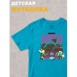 Футболка майнкрафт стив и алекс с драконом minecraft детская