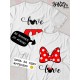 Парная футболка для двоих влюбленных на свадьбу " Минни Маус, Minnie Mouse" белая женская. Футболка с принтом для пар и для молодоженов.