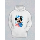 Худи парное для двоих влюбленных на свадьбу " С Новым годом " белое женское. Худи с принтом Микки Маус для пар и для молодоженов.