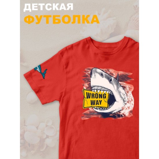 Футболка с акулой shark челюсти и jaws детская