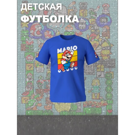 Футболка супер марио брос super mario нинтендо детская