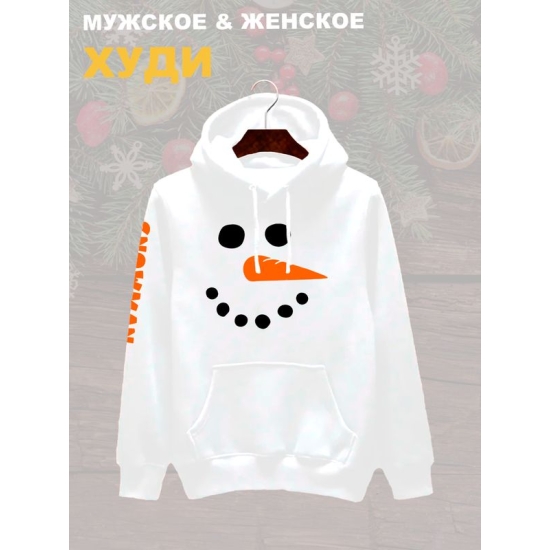Худи снеговик с новым годом y2k