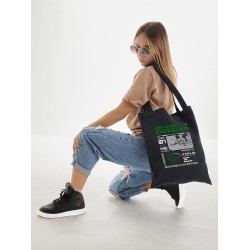 Шоппер с принтом из мультсериала Евангелион. Тканевая сумка Evangelion neon genesis в стиле street style для молодежи.