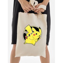 Шоппер пикачу покемон покебол аниме Pokemon Pikachu с принтом pokeball anime merch style kawaii kawai бежевый, стритстайл сумка для шопинга и покупок тканевая женская мужская кэжуал casual y2k style.