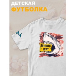Футболка с акулой shark челюсти и jaws детская