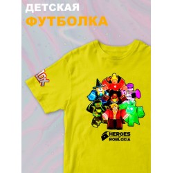 Футболка роблокс герои и roblox с принтом и надписью детская