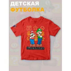 Футболка супер марио и луиджи брос nintendo y2k детская