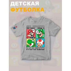 Футболка супер марио и луиджи super mario нинтендо детская