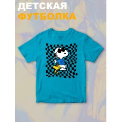 Футболка со снупи Snoopy и вудстоком желтой птичкой детская
