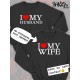 Парный свитшот для двоих влюбленных на свадьбу "I love my wife" черный мужской. Свитшот с принтом "Я люблю свою жену" для пар и для молодоженов.