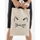 Шоппер с котом милым котиком и сердечком с принтом и рисунком каваи kawaii cat kawai cute kitty бежевый, стритстайл сумка для шопинга и покупок тканевая женская и мужская андеграунд кэжуал y2k style.
