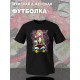 Футболка demon slayer клинок рассекающий демонов Мицури с принтом аниме anime girl hentai истребитель демонов столп любви с японскими иероглифами, черная женская мужская стрит стайл y2k одежда кэжуал.
