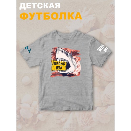 Футболка с акулой shark челюсти и jaws детская