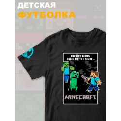 Футболка крипер майнкрафт стив с зомби minecraft детская