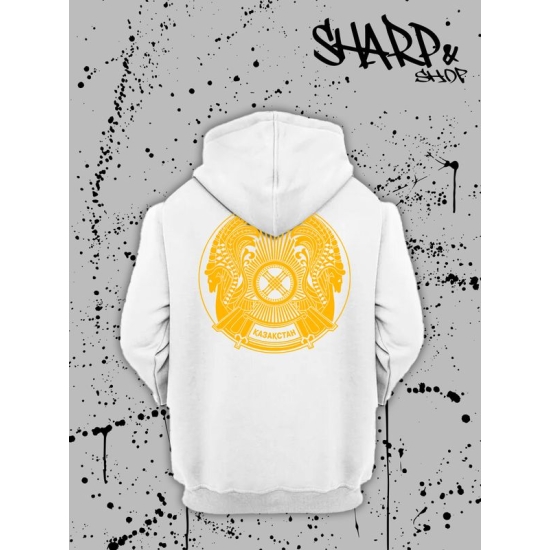 Худи с флагом Казахстана и надписью Kazakhstan