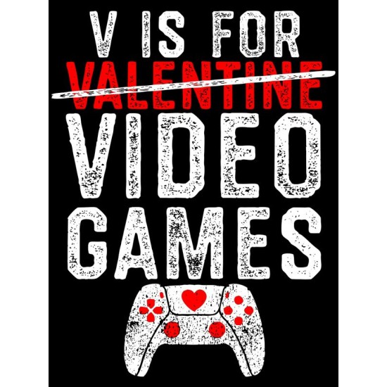 Шоппер с принтом Valentine на День Валентина черный. Шоппер из ткани с надписью Video games в стиле street style для молодежи.