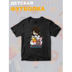 Футболка с принтом Toca Boca and Hello Kitty и прикольной надписью snack attack. Футболка детская Тока Бока и Хеллоу Китти для мальчика и девочки. Одежда для детей и подростков стрит стайл кежуал.