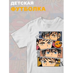 Футболка детская с принтом Баскетбол Куроко в стиле аниме для мальчика и девочки. Одежда для детей и подростков стрит стайл кежуал.