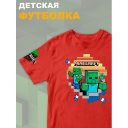 Футболка майнкрафт minecraft с принтом игры y2k детская