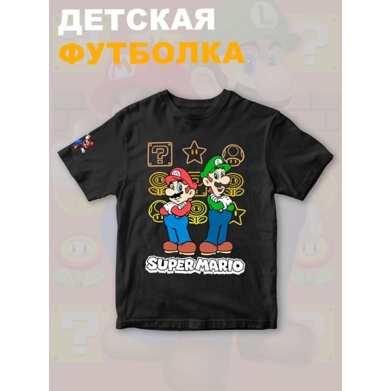 Футболка супер марио и луиджи брос nintendo y2k детская
