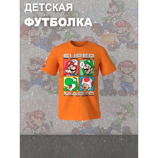 Футболка супер марио и луиджи super mario нинтендо детская