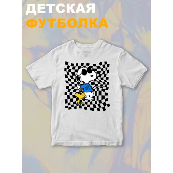 Футболка со снупи Snoopy и вудстоком желтой птичкой детская