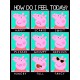 Футболка с героем Свинка Пеппа и прикольной надписью how do i feel today. Футболка детская с принтом Peppa pig для мальчика и девочки. Одежда для детей и подростков стрит стайл кежуал.