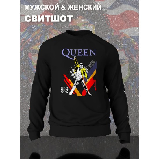 Свитшот Queen логотип с принтом, рисунком rock style, рок группа