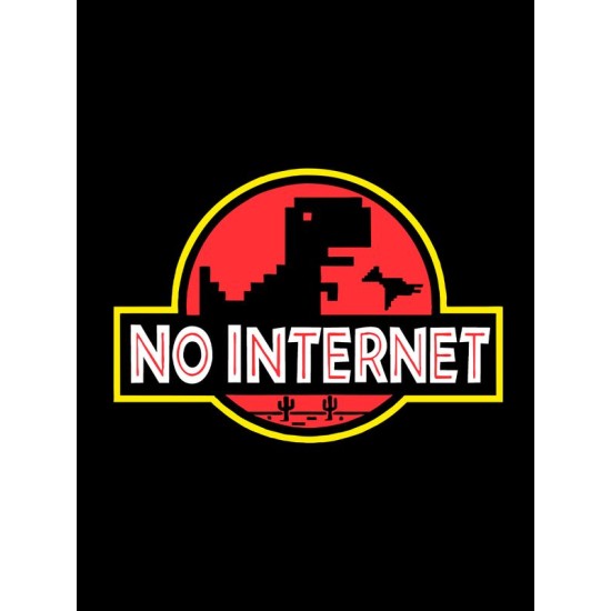 Футболка игра и динозавр прыгает через кактусы no internet с принтом пиксельная картинка T-Rex Dinosaur Динозаврик гугл для геймера отаку game player, черная женская мужская прикольная одежда кэжуал.
