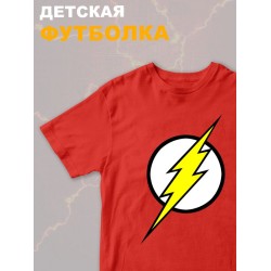 Футболка флэш и flash с молнией и супергерой y2k детская