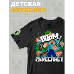 Футболка стив и алекс майнкрафт minecraft с игрой детская