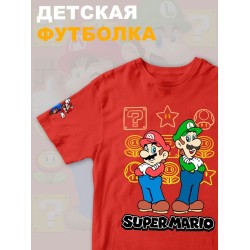 Футболка супер марио и луиджи брос nintendo y2k детская