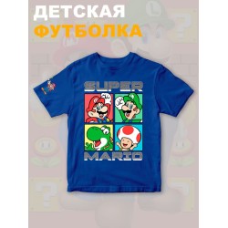 Футболка супер марио и луиджи super mario нинтендо детская