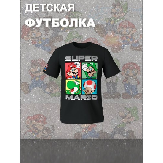 Футболка супер марио и луиджи super mario нинтендо детская