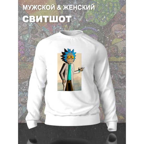 Свитшот рик и морти в очках из rick and morty y2k