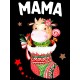 Футболка для мамы с коровой и коровкой mother новогодняя