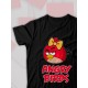 Парная футболка для двоих влюбленных на свадьбу "Angry birds" черная женская. Футболка с принтом для пар и для молодоженов.