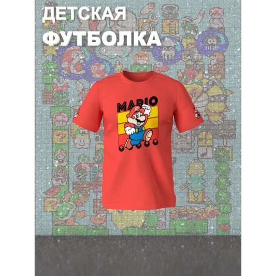 Футболка супер марио брос super mario нинтендо детская