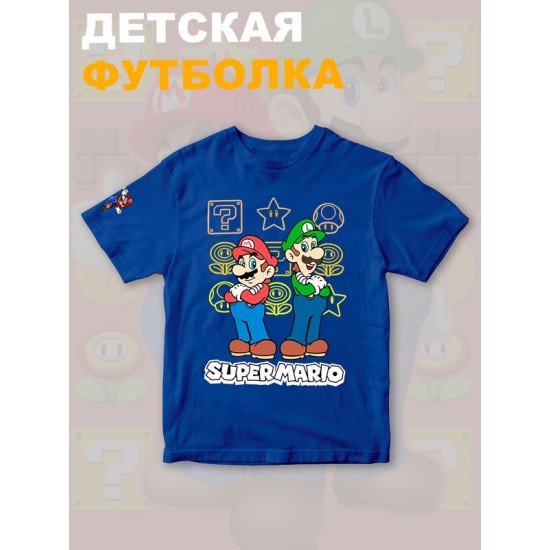 Футболка супер марио и луиджи брос nintendo y2k детская