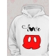 Худи парное для двоих влюбленных на свадьбу с Микки Маусом белое мужское. Худи с принтом "Love, любовь" с Mickey Mouse для пар и для молодоженов.