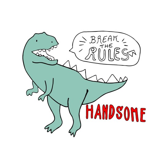 Футболка Динозавры с персонажем Dino и прикольной надписью Break the rules для мальчика и девочки. Одежда для детей и подростков street style.