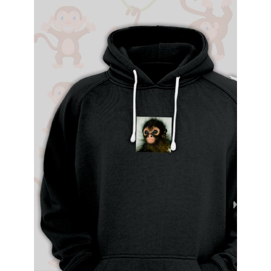 Худи парное для влюбленных с прикольной картинкой Обезьянка черное мужское. Худи с принтом monkey для пар и молодоженов в стиле y2k.