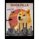 Шоппер мем с собакой сиба ину и прикол с принтом dogezilla doge meme shiba inu с японскими иероглифами черный, стритстайл сумка для шопинга и покупок тканевая женская мужская кэжуал y2k style casual.