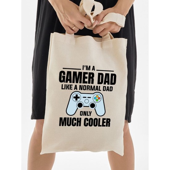 Шоппер с приколом папа и геймер и надписью dad gamer y2k