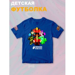 Футболка роблокс герои и roblox с принтом и надписью детская