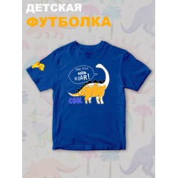 Футболка Динозавры с прикольной надписью free style skate roar. Футболка с принтом dinosaurs для мальчика и девочки. Одежда для детей casual.