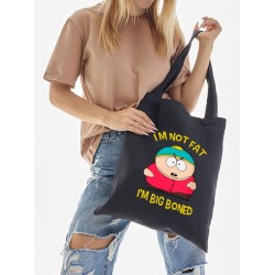 Шоппер Картман южный парк south park прикол с принтом Eric Cartman мем я не толстый у меня кость широкая черный, стритстайл сумка для шопинга и покупок тканевая женская мужская андеграунд кэжуал y2k.