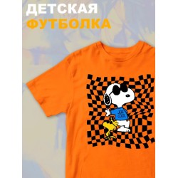 Футболка со снупи Snoopy и вудстоком желтой птичкой детская