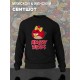 Парный свитшот для двоих влюбленных на свадьбу "Angry birds" черный женский. Свитшот с принтом "Энгри Бердз" для пар и для молодоженов.